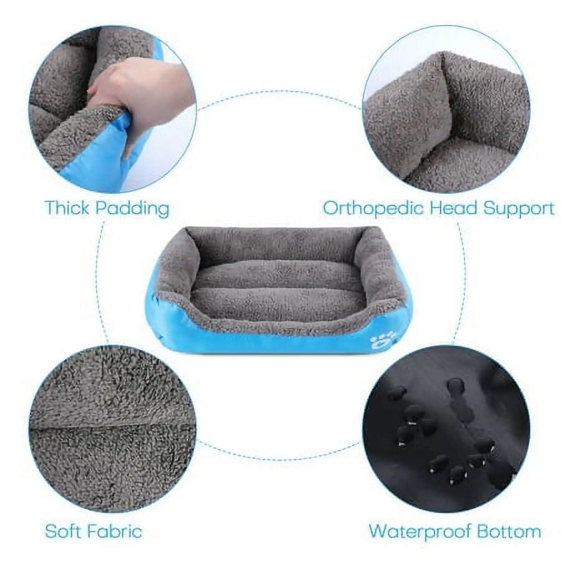 Color Square Winter Soft Warm Dog Bed.