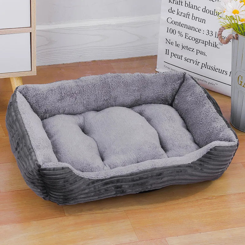 Color Square Winter Soft Warm Dog Bed.