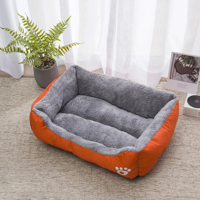 Color Square Winter Soft Warm Dog Bed.