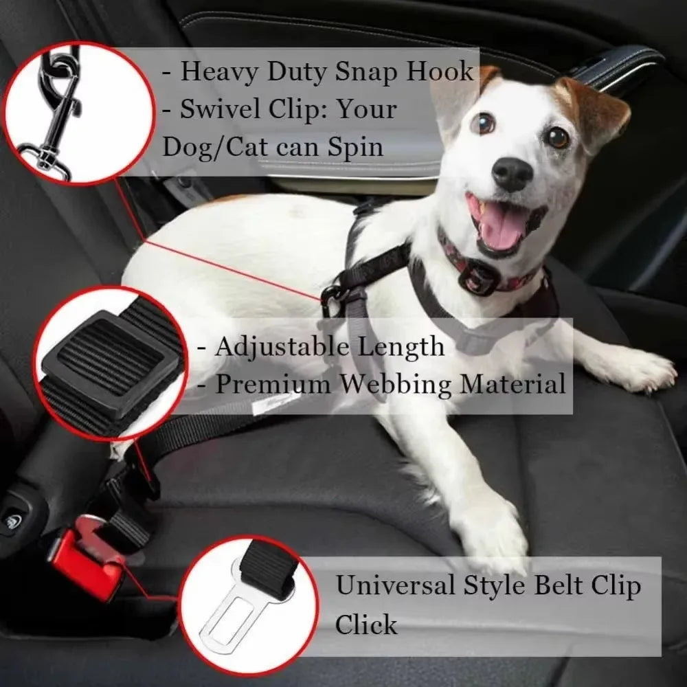 Dog Car Seat Belt Dog Accessories Adjustable Harness