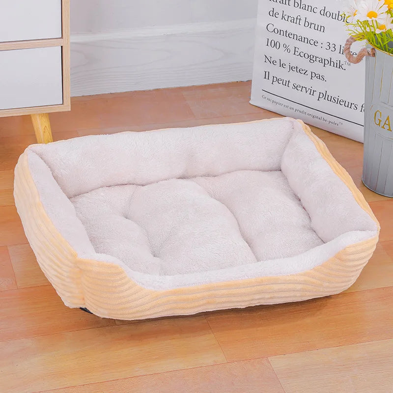 Color Square Winter Soft Warm Dog Bed.